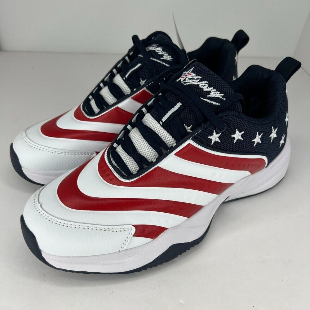 R.D.C Mens Multicolor Glory Patriotic Striped Low Top Lace Up Size 6 Sneakers